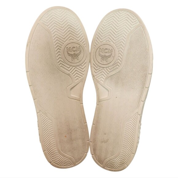 MCM Sneaker Canvas Suede Slip On Blue Monogram Womens EU 36 US 6 Italy Preppy - Picture 9 of 14